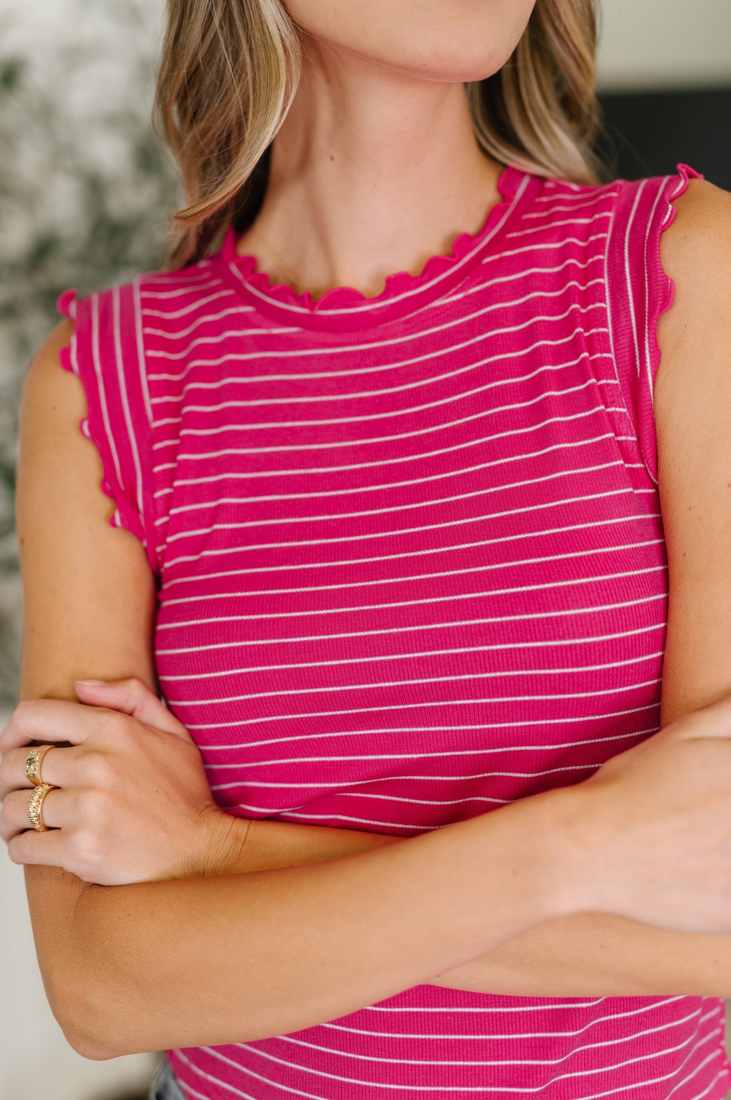 Killo Doodle Me In Lettuce Edge Top – Hot Pink