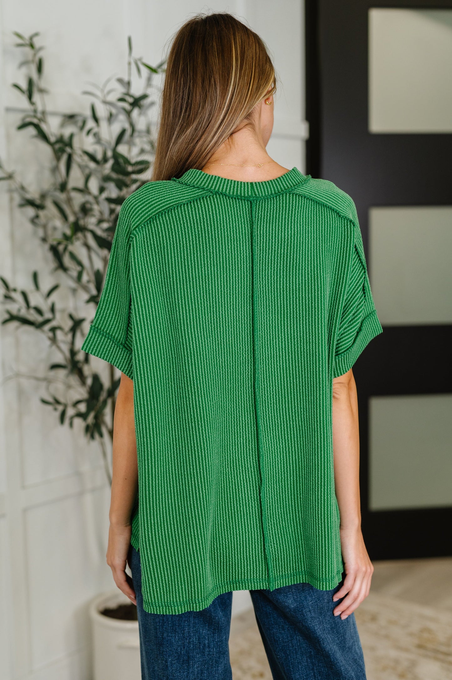 Killo Catch Me Loungin’ Cable Knit Top – Dark Green