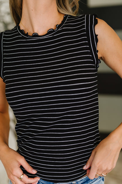 Killo Doodle Me In Lettuce Edge Top – Black & White