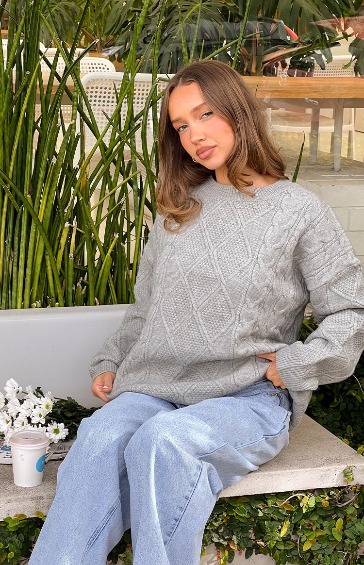 Hardy Grey Cable Knit Sweater