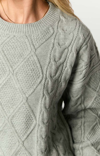 Hardy Grey Cable Knit Sweater